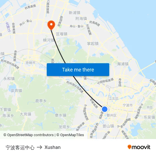 Ningbo Passenger Transport Center to Xushan map