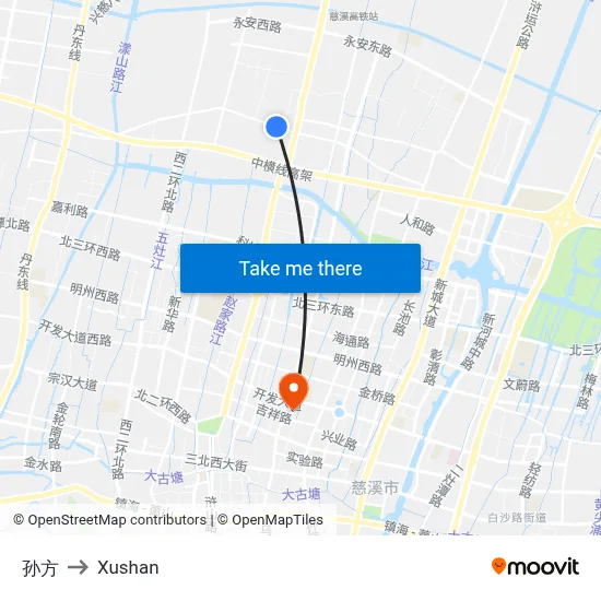 Sun Fang to Xushan map