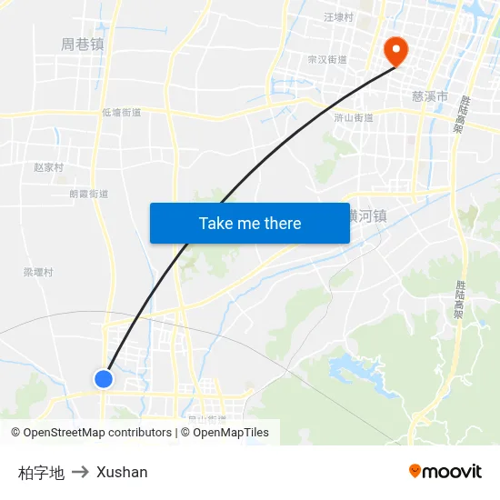 Baizi Di to Xushan map