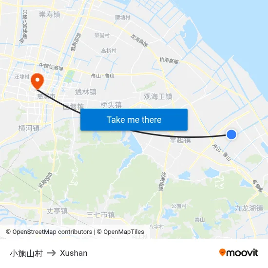 Xiaoshi Mountain Village to Xushan map