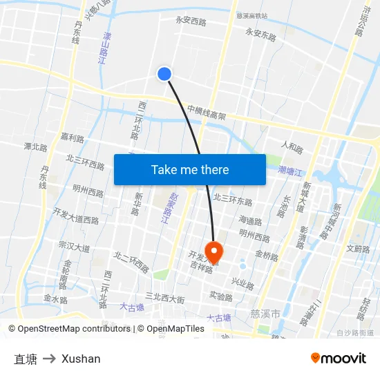 Zhitang to Xushan map
