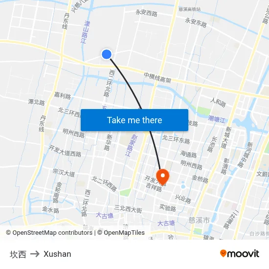 Kanxi to Xushan map
