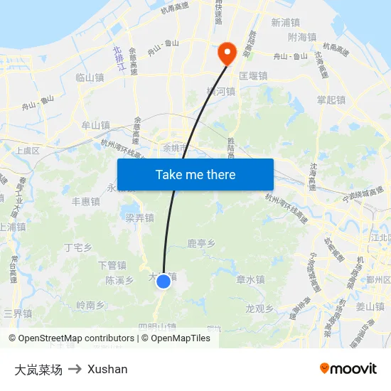Dalan Market to Xushan map
