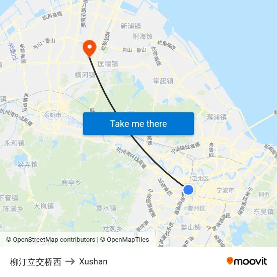 Liuting Overpass West to Xushan map