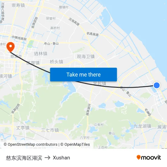 Cidong Coastal Lake Area to Xushan map