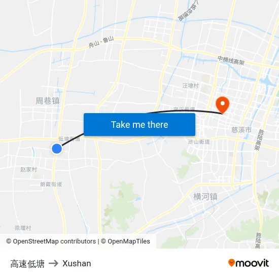Highway Ditang to Xushan map