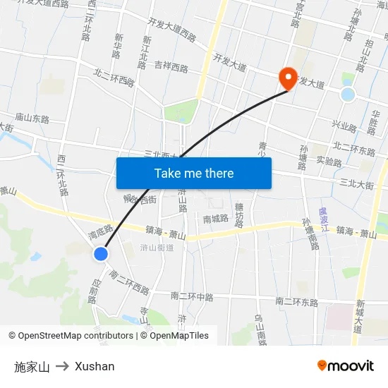 Shijiahan to Xushan map