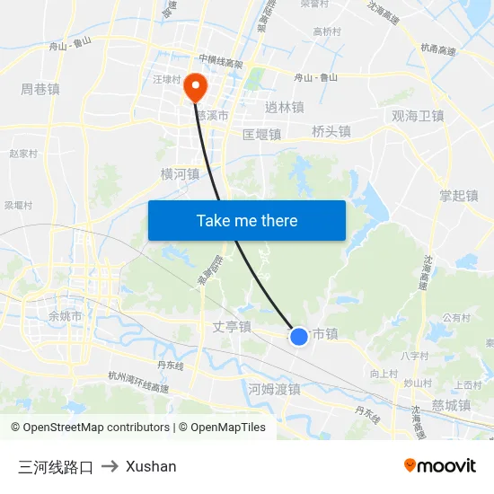 Sanhe Line Intersection to Xushan map