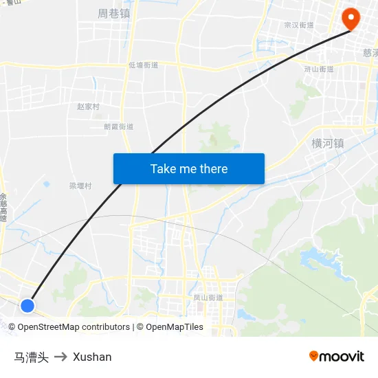 Macaotou to Xushan map