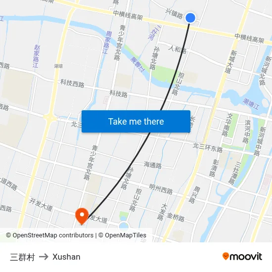 Sanqun Village to Xushan map