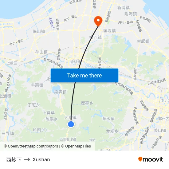 Xiling Lower to Xushan map