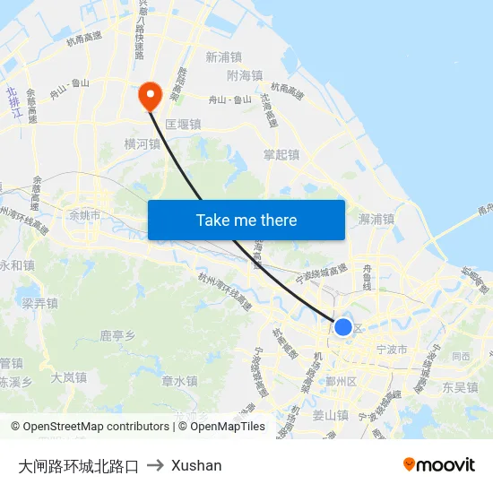 Dazha Road-Huancheng North Road Junction to Xushan map