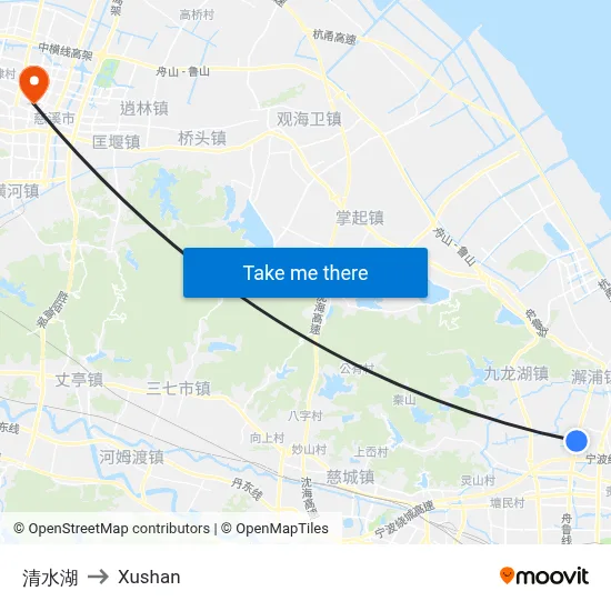 Qingshui Lake to Xushan map