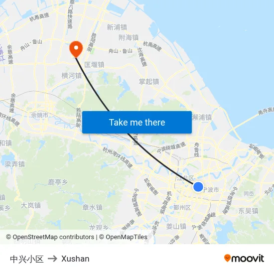 Zhongxing Residential Complex to Xushan map