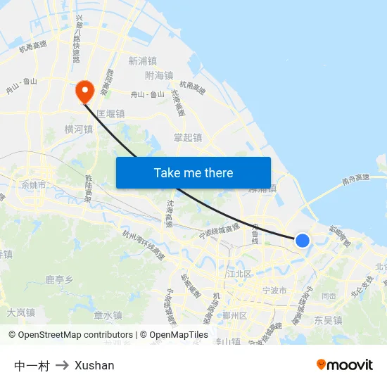 Zhongyi Village to Xushan map