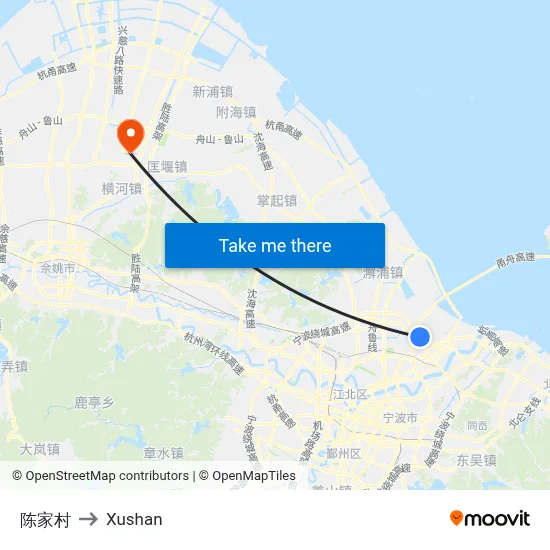 Chen Jia Village to Xushan map