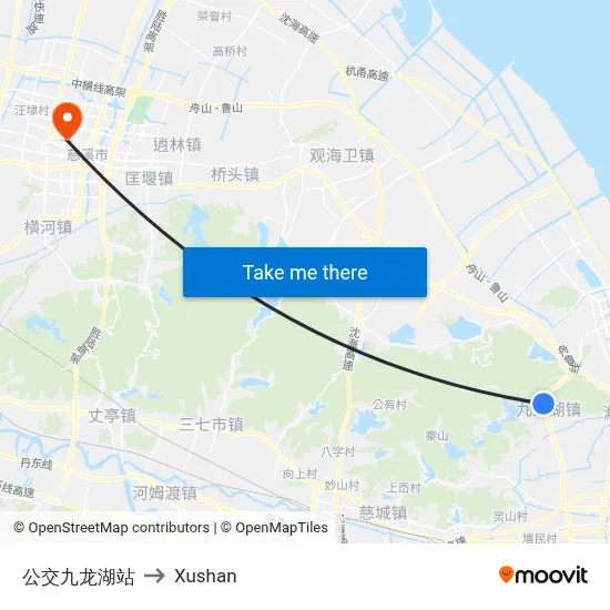 Public Transit Jiulong Lake Station to Xushan map