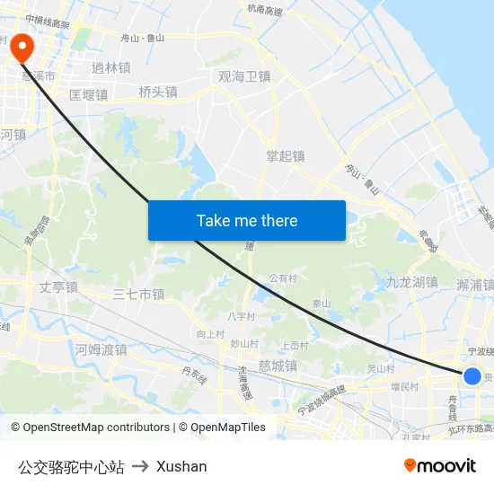 Public Transit Camel Central Station to Xushan map