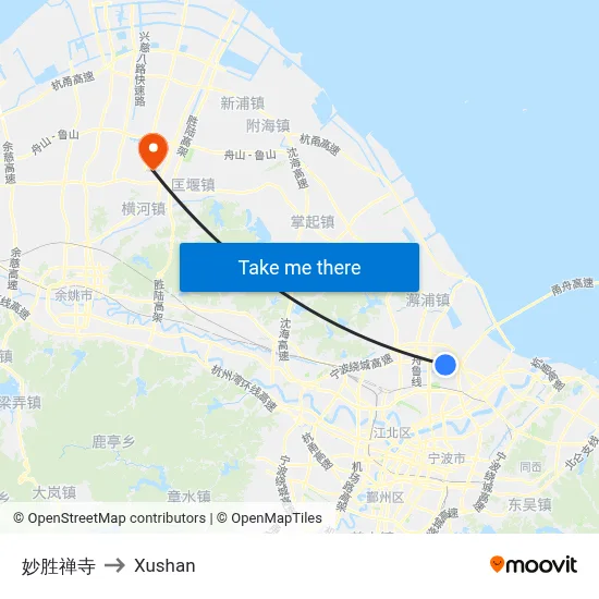 Miaosheng Temple to Xushan map