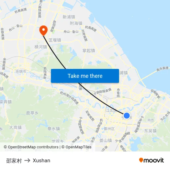 Shao Family Village to Xushan map
