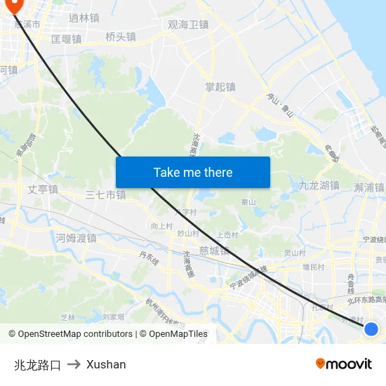 Zhaolong Intersection to Xushan map