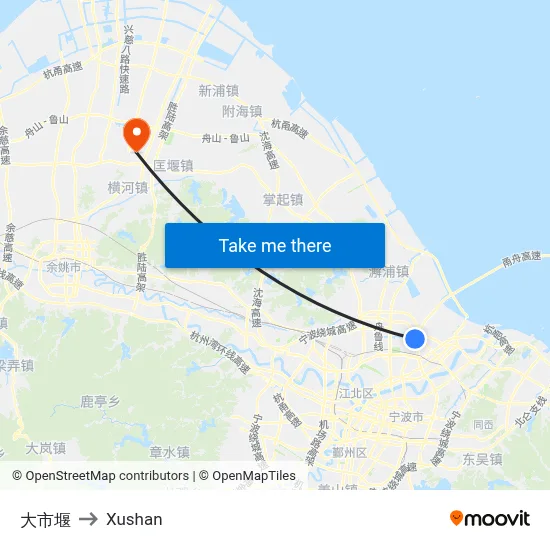 Dashiyan to Xushan map
