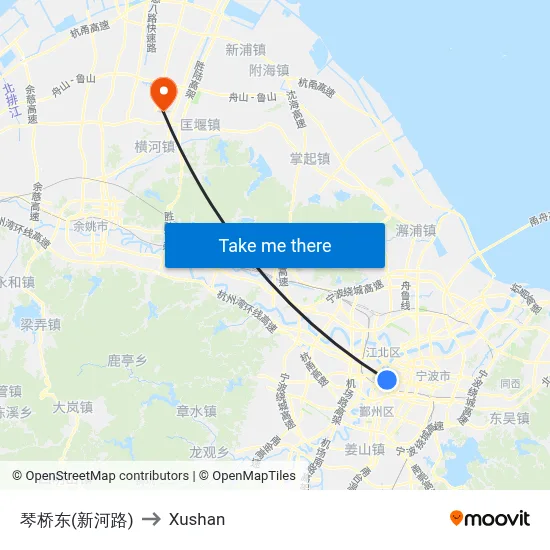 Qinqiao East (Xinhe Road) to Xushan map