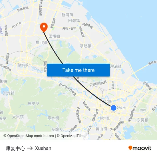 Rehabilitation Center to Xushan map