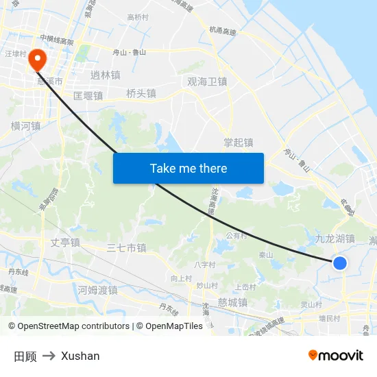 Tiangu to Xushan map