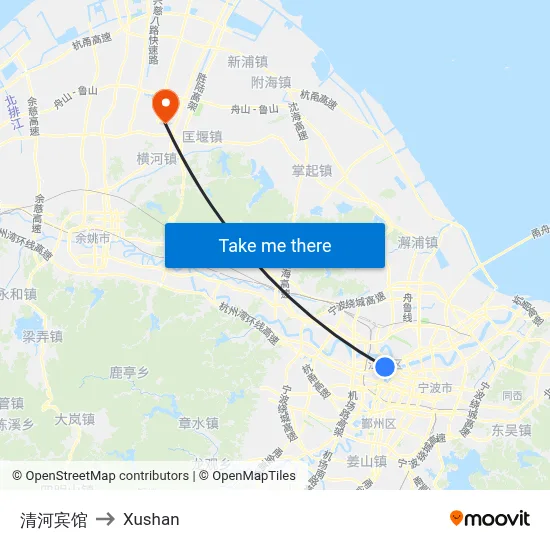 Qinghe Hotel to Xushan map