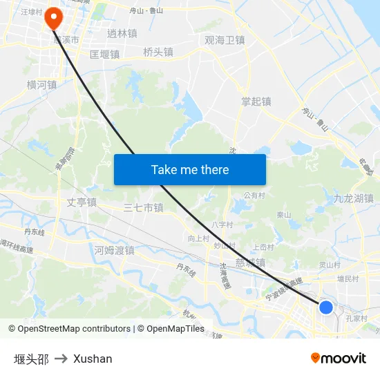 Yan Tou Shao to Xushan map