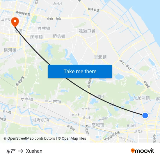 Dong Yan to Xushan map