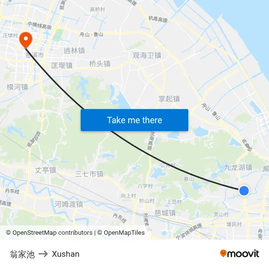 Weng Family Pond to Xushan map