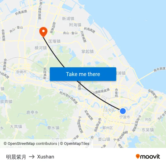 Mingchen Ziyue to Xushan map