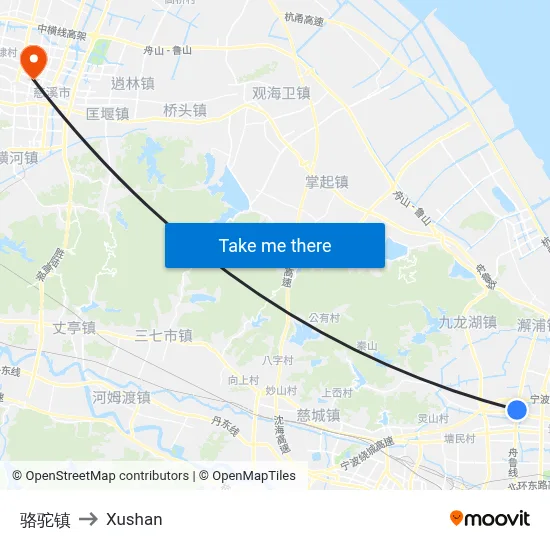 Luotuo Town to Xushan map