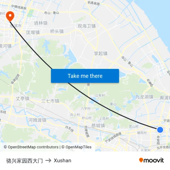 Luoxing Garden West Gate to Xushan map