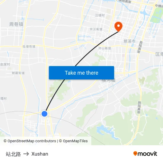Station North Road to Xushan map