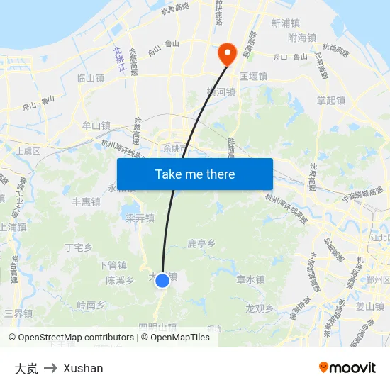 Dalan to Xushan map
