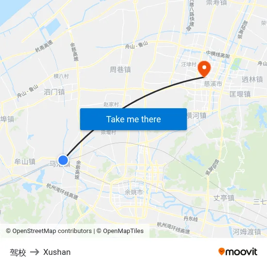 Driving School to Xushan map