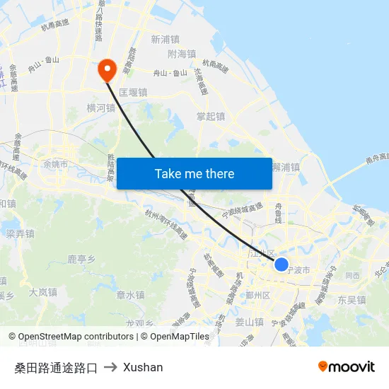 Sangtian Road-Tongtu Road to Xushan map