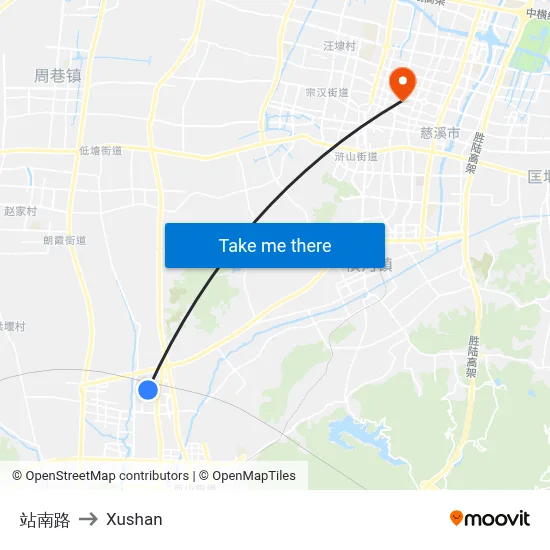 Station South Road to Xushan map