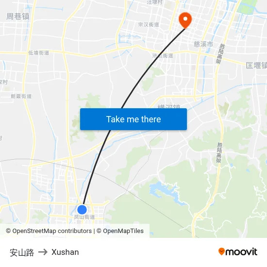 Anshan Road to Xushan map