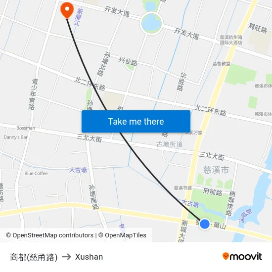 Commercial Center (Ciyong Road) to Xushan map