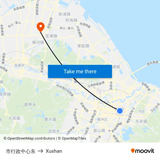 City Administrative Center East to Xushan map