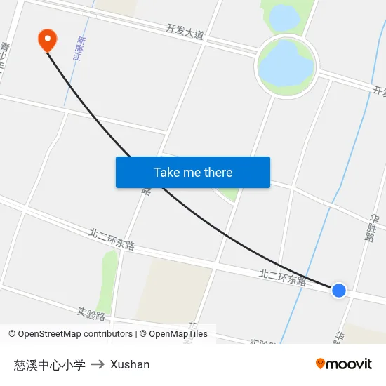 Cixi Central Elementary School to Xushan map