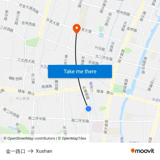 Jin First Road Junction to Xushan map