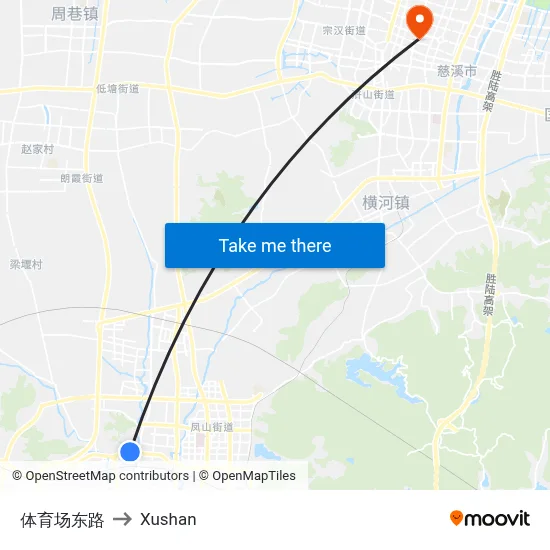 Stadium East Road to Xushan map