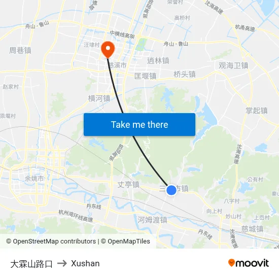 Dalin Mountain Junction to Xushan map