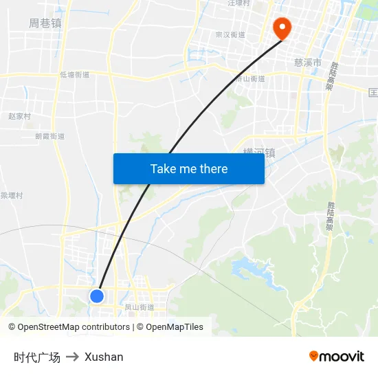Times Square to Xushan map
