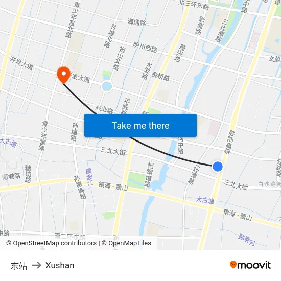 East Station to Xushan map